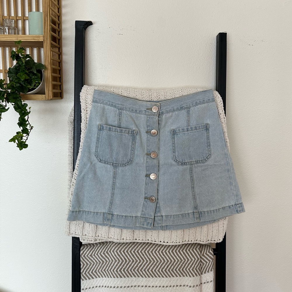 Forever 21 Button-up Denim Mini Skirt